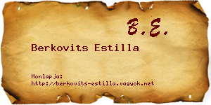 Berkovits Estilla névjegykártya